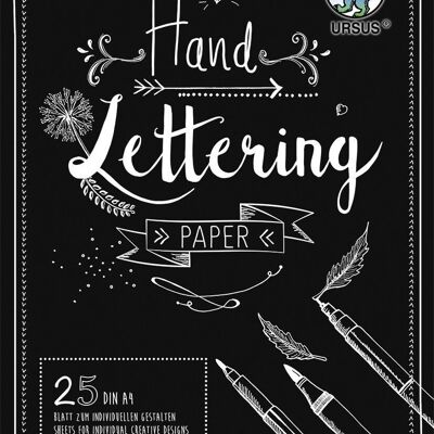 Hand lettering paper, DIN A4 block, black