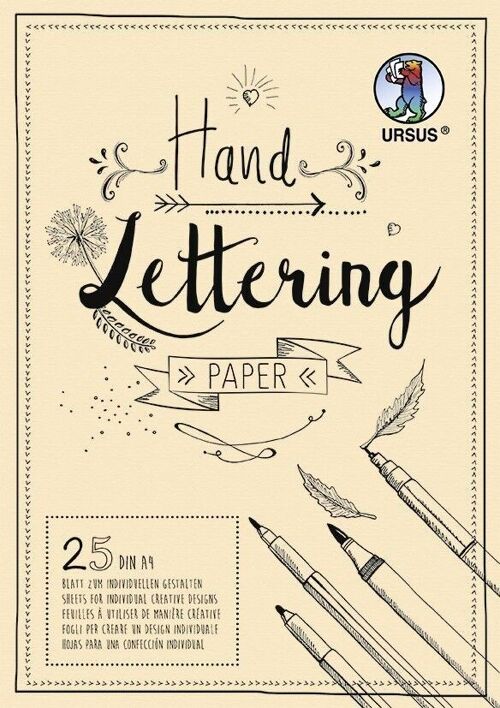 Handlettering paper, DIN A4-Block, creme