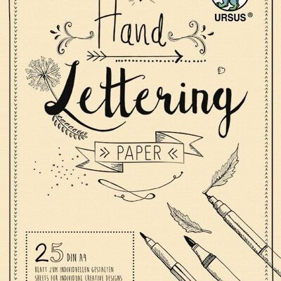 Handlettering paper, DIN A4-Block, creme