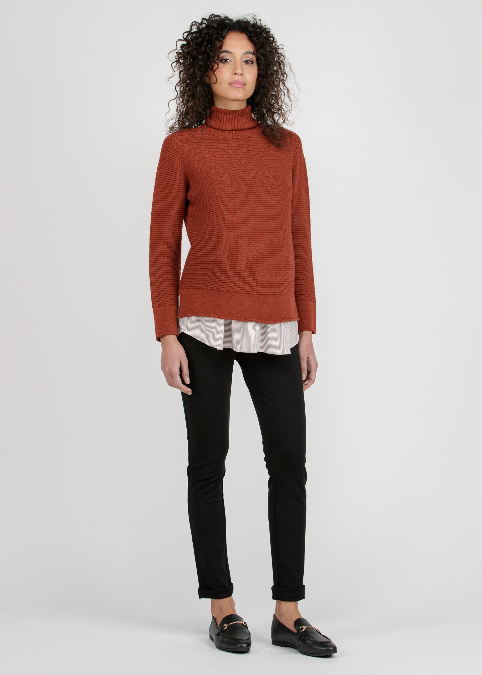 LUNA - Pantalone Premaman Slim Fit in Punto Milano Invernale Super-Stretch