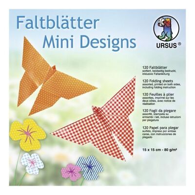 Faltblätter "Mini Designs", 15 x 15 cm, sortiert
