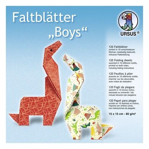 Faltblätter "Boys", 15 x 15 cm, sortiert