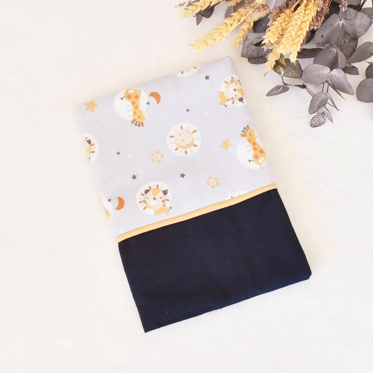 Personalized baby health record book cover - Safari baby gift