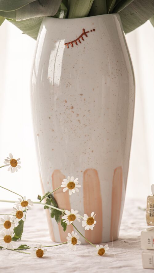 SICCA - Vase en porcelaine argile rose