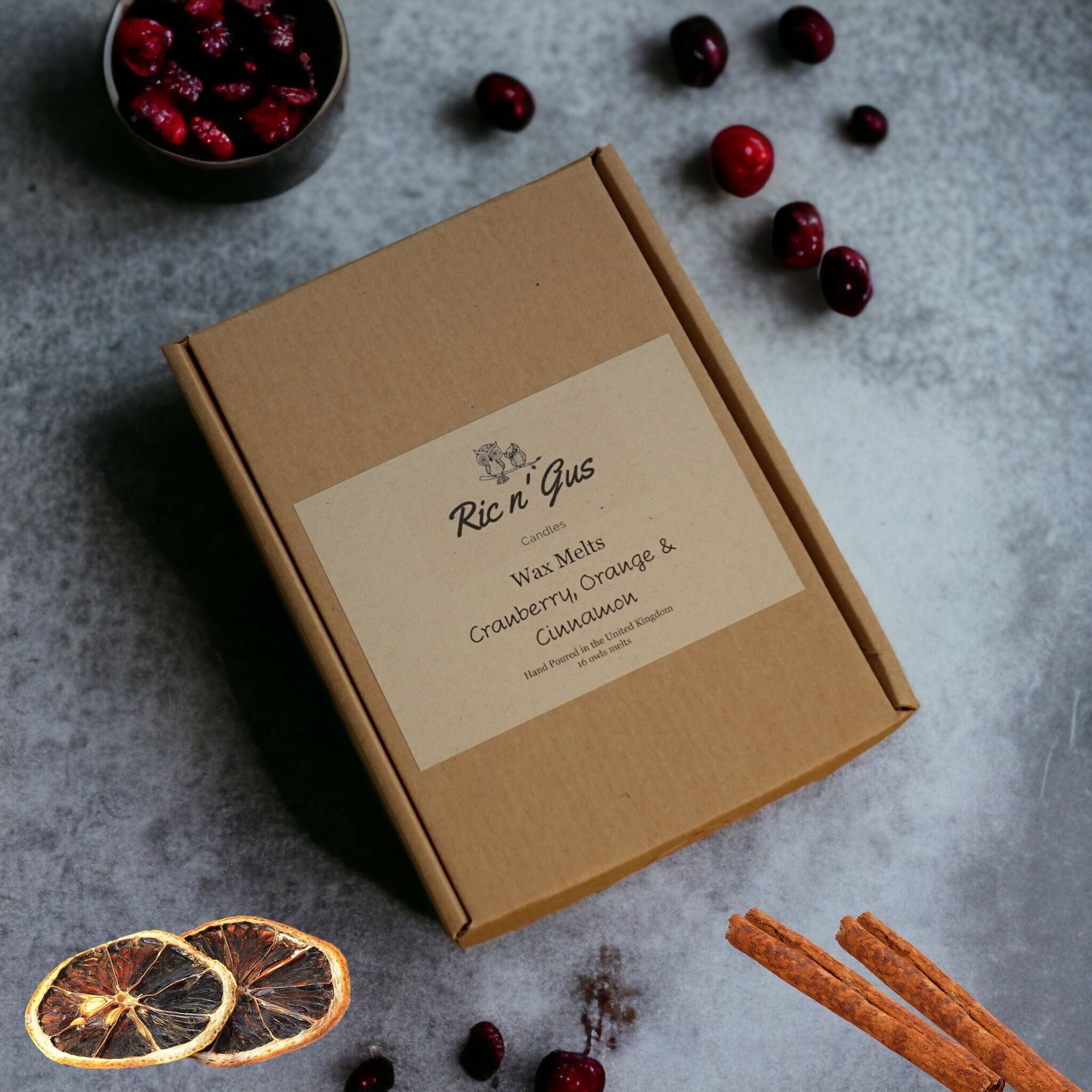 Cera botanica profumata al mirtillo rosso, arancia e cannella