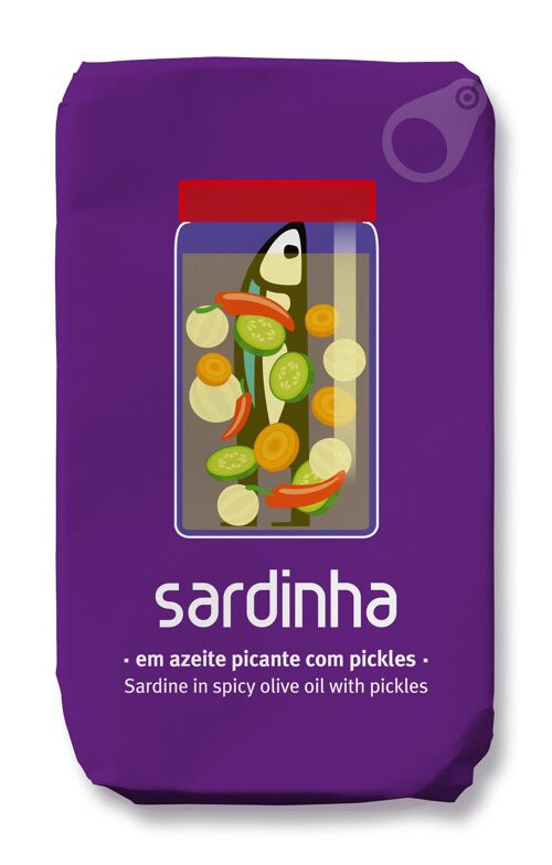 Sardine - tin fish sardine in spicy olive oil with pickles- 120g