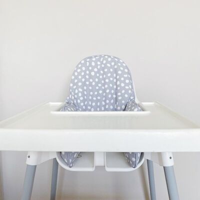 Housse de coussin pour chaise haute IKEA - Imprimé pois gris
