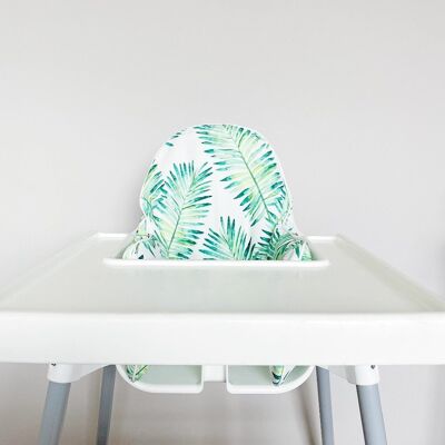 Housse de coussin pour chaise haute IKEA - Imprimé feuilles tropicales