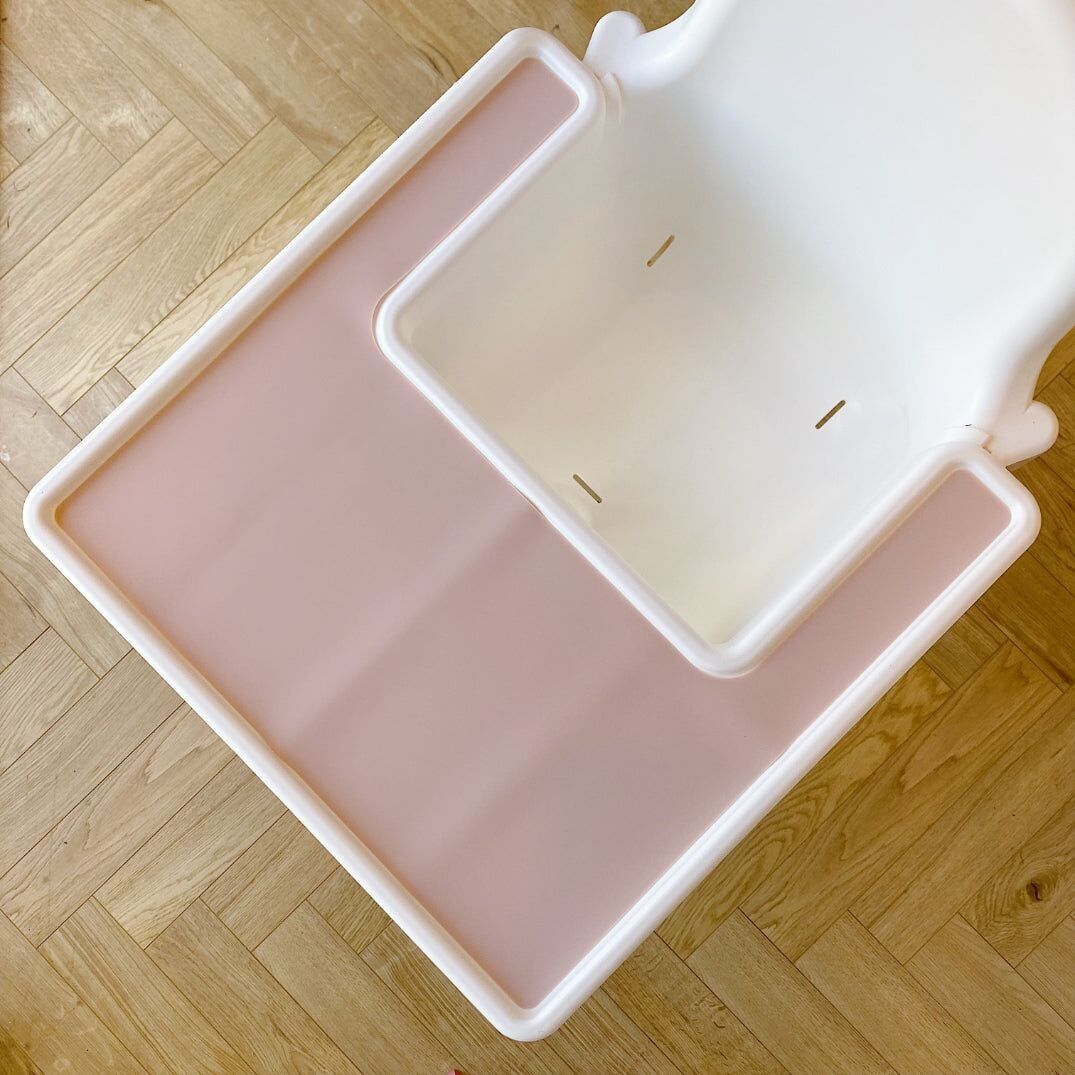 Plateau en silicone pour chaise haute IKEA - Rose clair