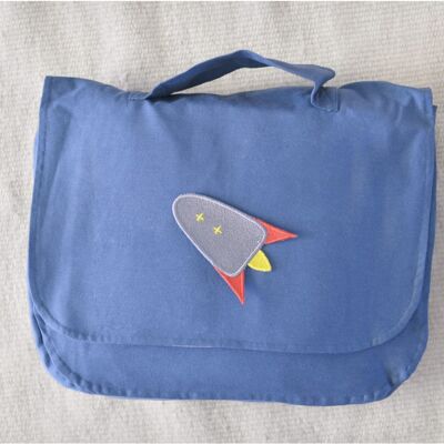 School bag Small customizable section-Riverside blue
