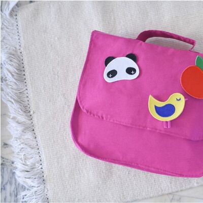 School bag Small customizable section-Cyclamen pink