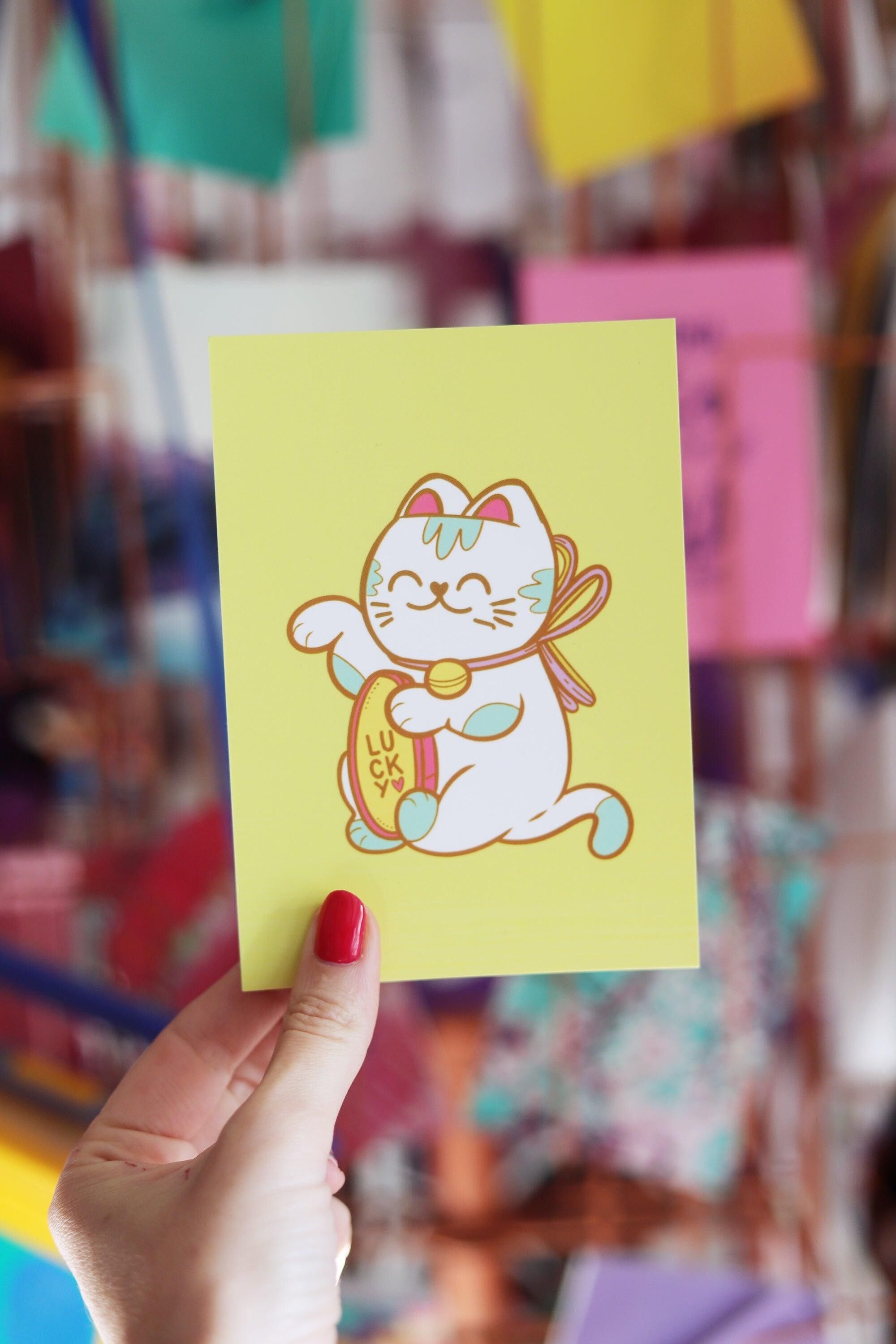 Maneki Neko Postkarte