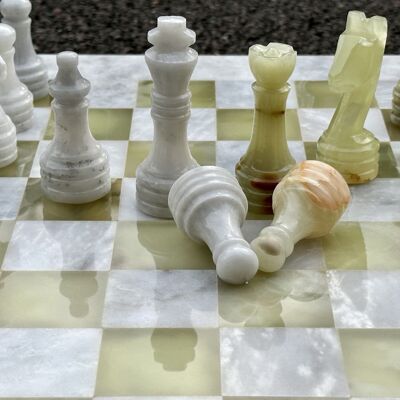 Onyx and White - Marble Chess Pieces Only