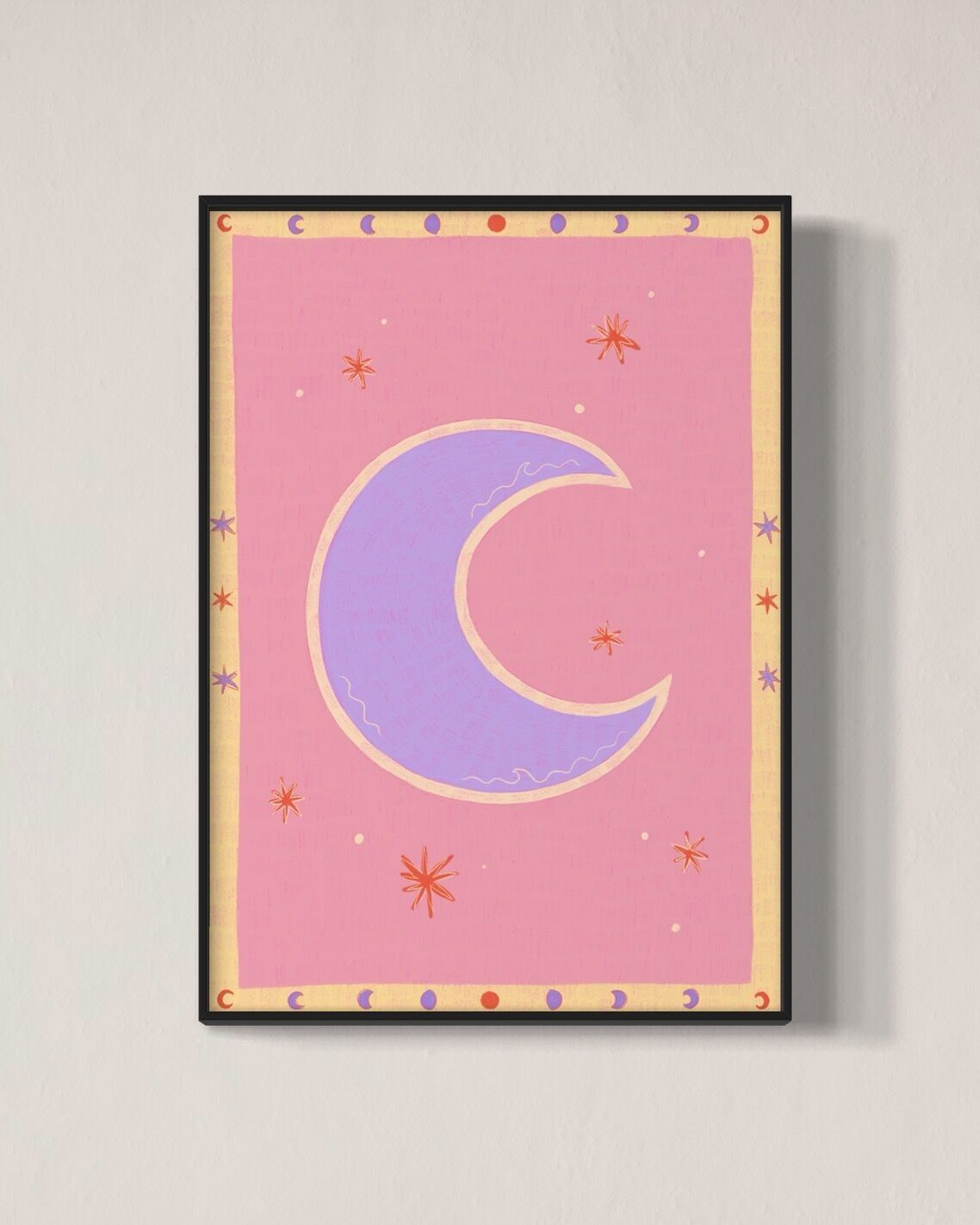 Mond Illustration Kunstdruck Poster - A4, A5