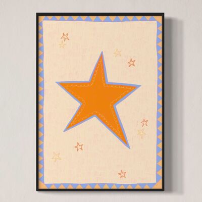Star Illustration Art Print Poster - A5, A4