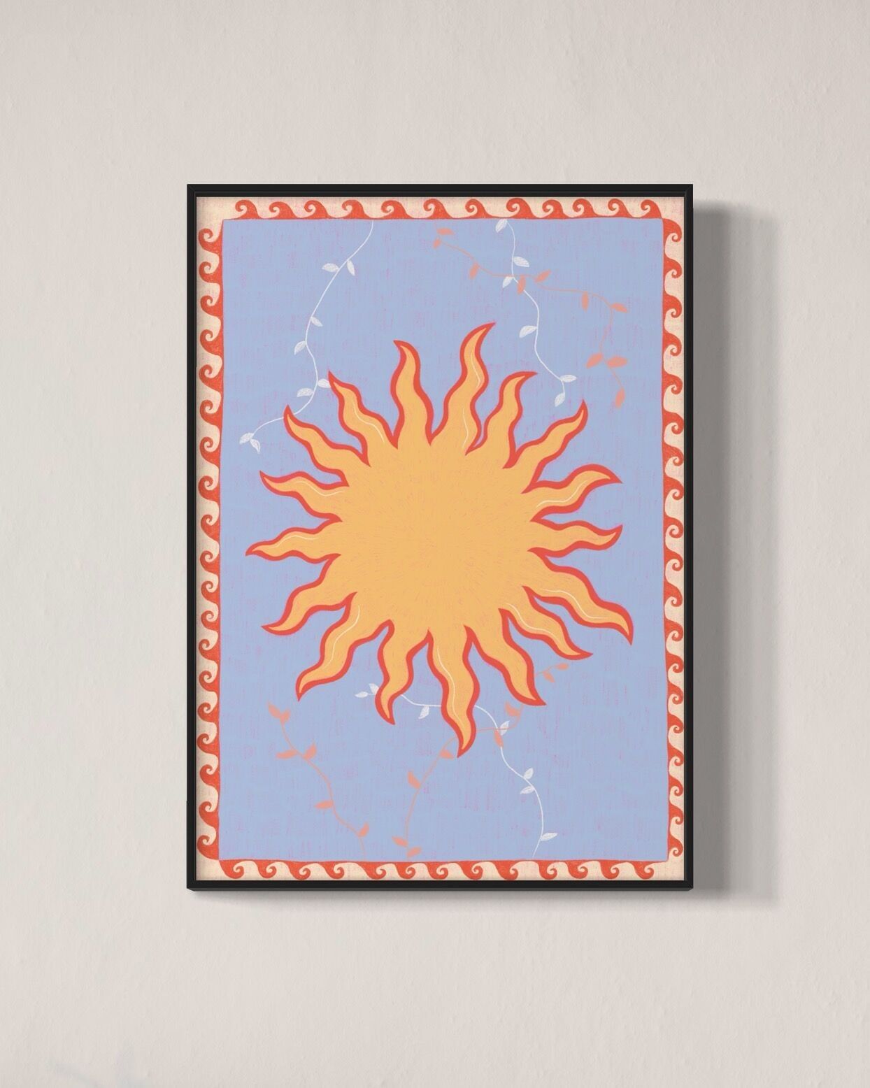 Sonne Illustration Kunstdruck Poster - A5, A4