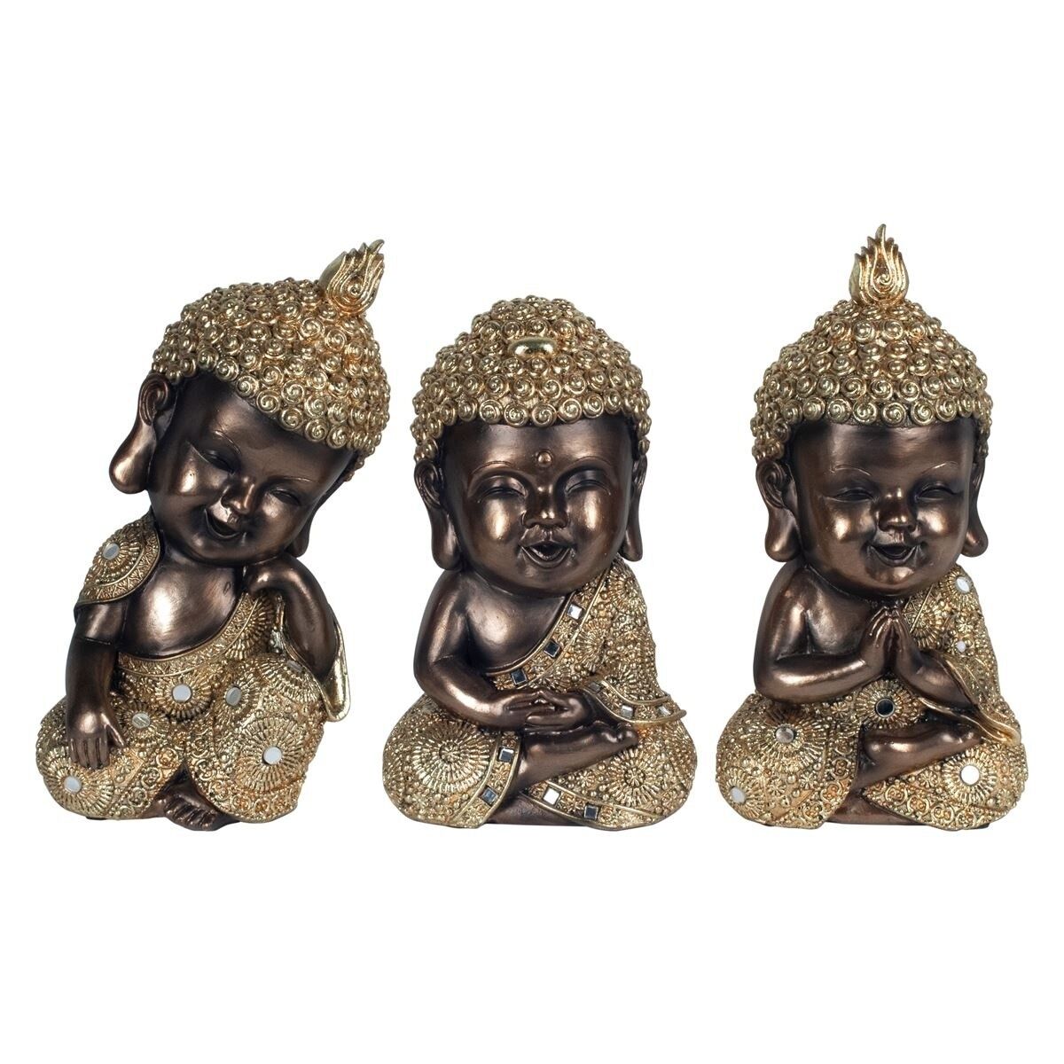 3 diversi Buddha d'oro
