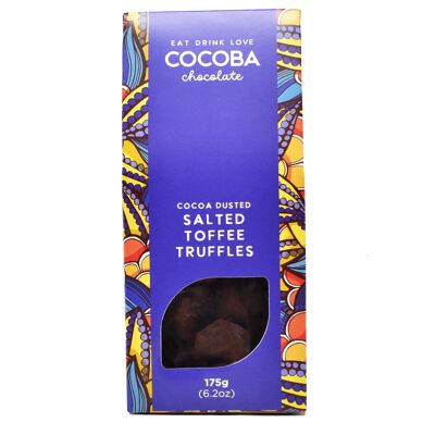 Cocoa Dusted Salted Toffee Truffles