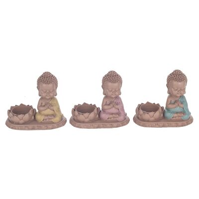 Figura Buddha Portacandele 3 Uni