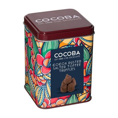 Mit Kakao bestäubte, gesalzene Toffee-Trüffel-Geschenkdose