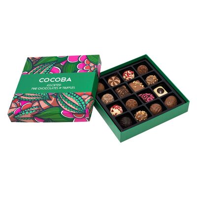 Caja de regalo de 16 chocolates finos surtidos y trufas