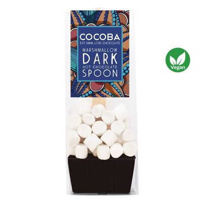 Cucchiaio per cioccolata calda al cioccolato fondente vegan marshmallow