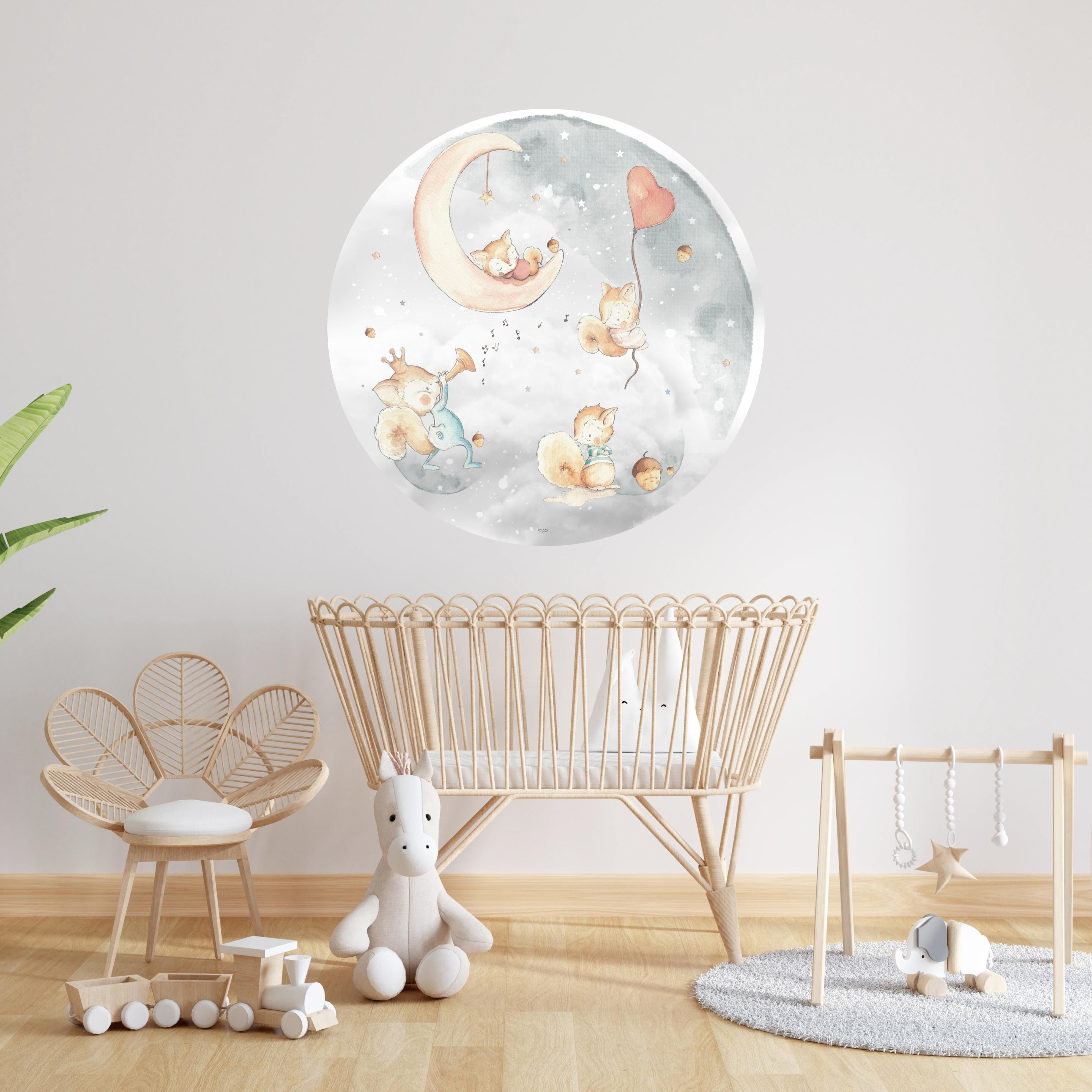 Vinylkreis Ø95cm „EICHHÖRNCHENWELT“