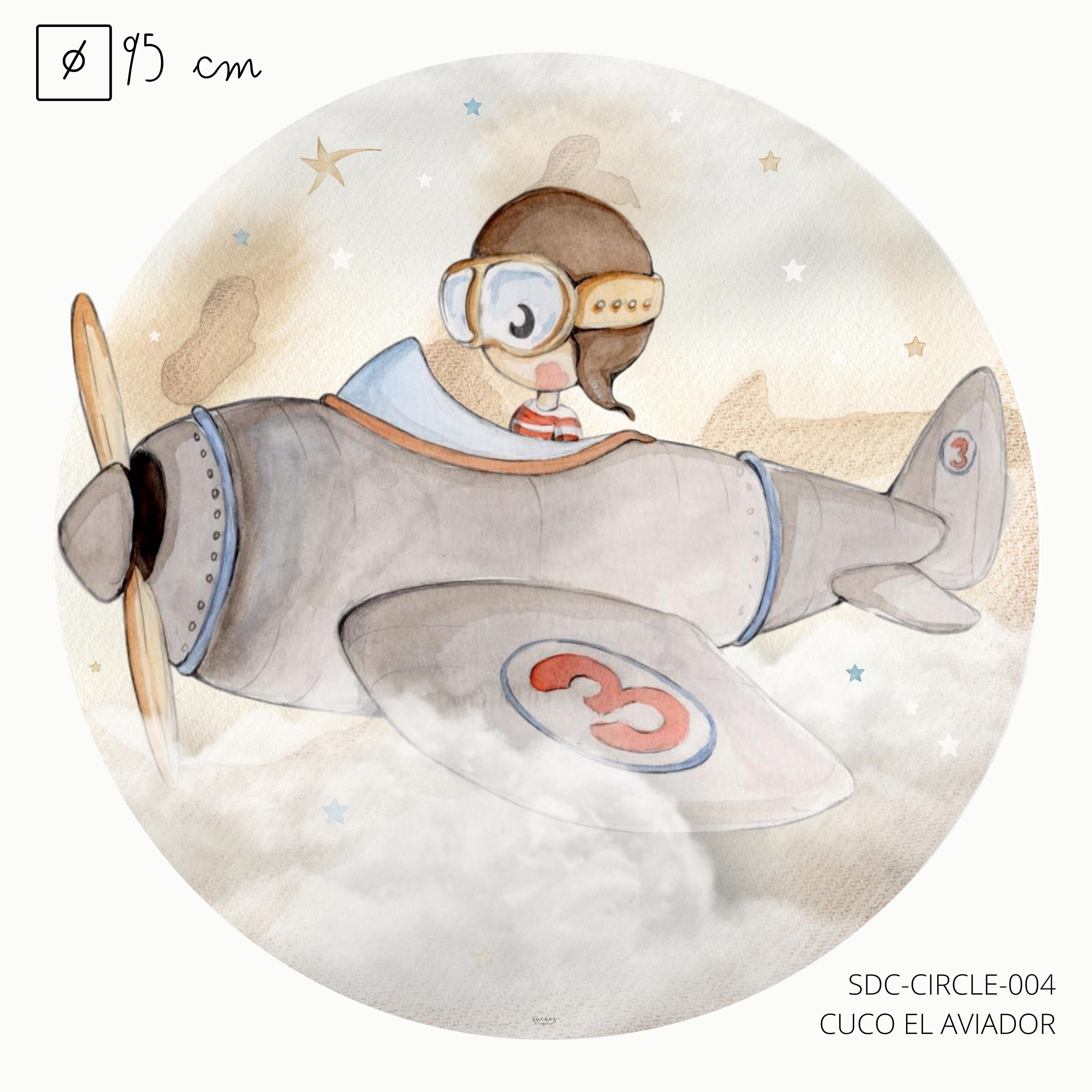 Vinylkreis Ø95cm „CUCO THE AVIATOR“