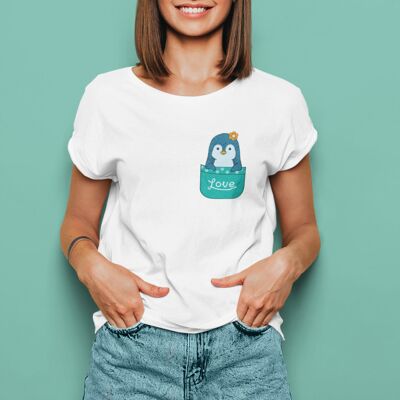Women T Shirt -Penguin love