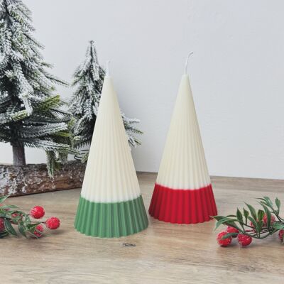 Vela de árbol de Navidad con efecto degradado - Vela navideña minimalista - Decoración navideña minimalista