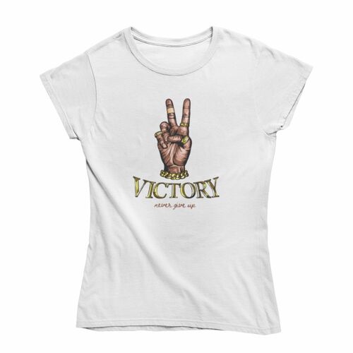 Damen T Shirt -Victory never give up