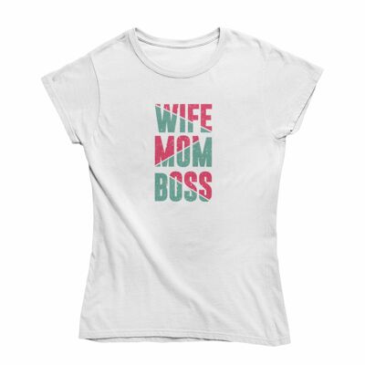 Camiseta de mujer-esposa, mamá, jefe