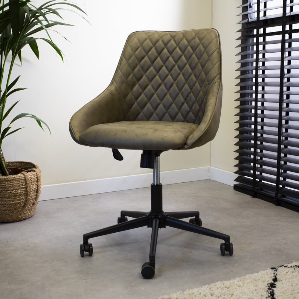 Sedia da ufficio industriale girevole Emily verde