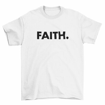Men's T Shirt -FAITH. White