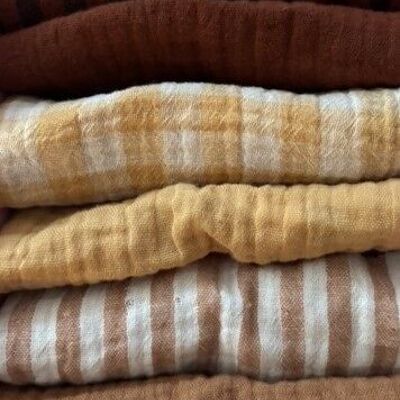 Set of 6 cocktail napkins - Camaïeu cotton gauze - 23x23cm - made in France