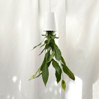 Sky Planter Recycled, Small 9cm White - self-watering hanging planter