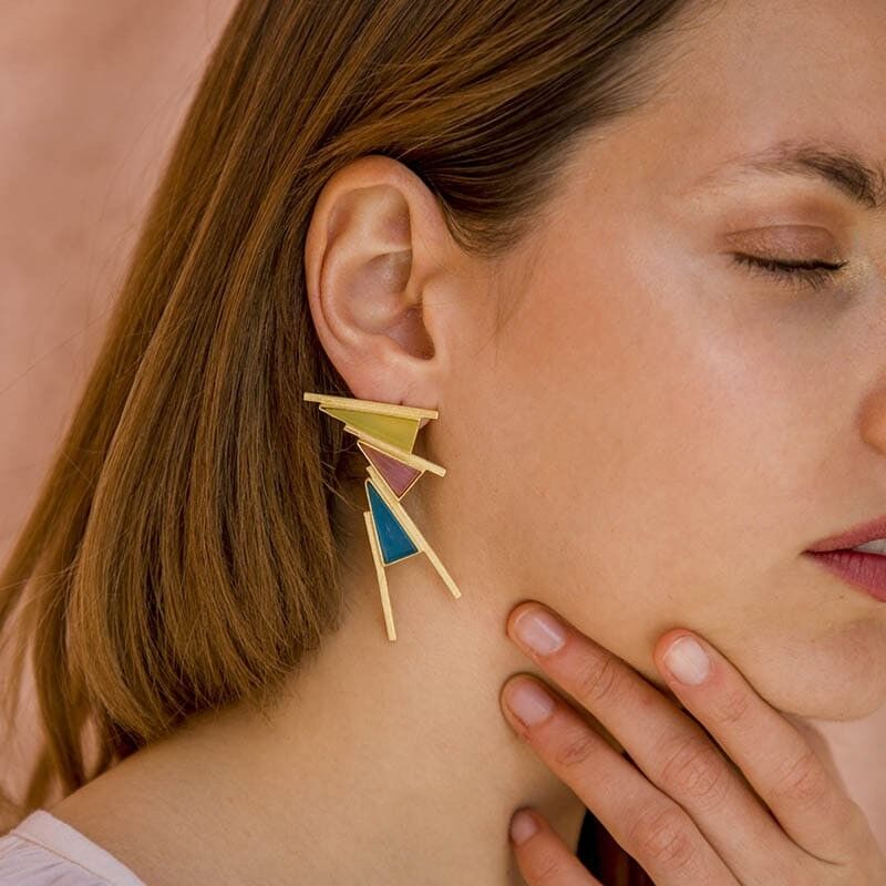 Orecchini Miranda gialli, arancioni e blu