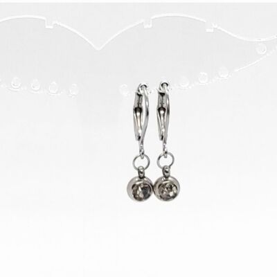 Boucles d'oreilles petit zirconium 6mm acier inoxydable
