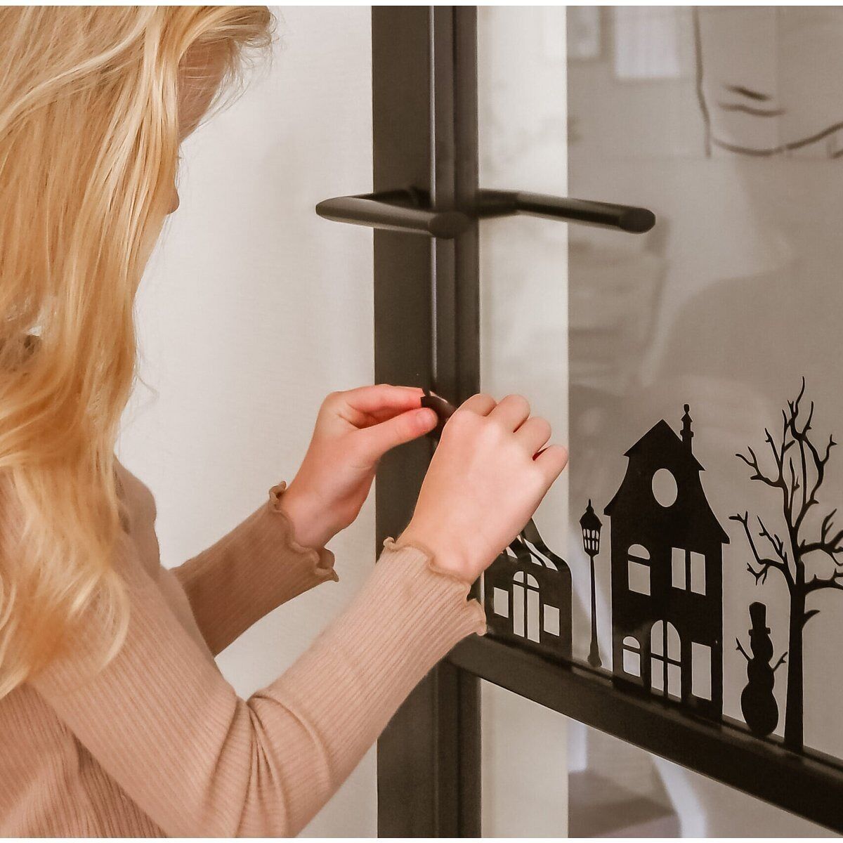 Vetrofania | Case Set base Santo/Natale