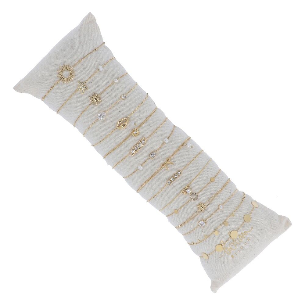 Set mit 16 dünnen Edelstahlarmbändern