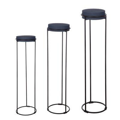 Set 3 colonne decorative Leila blu notte, H.101 cm