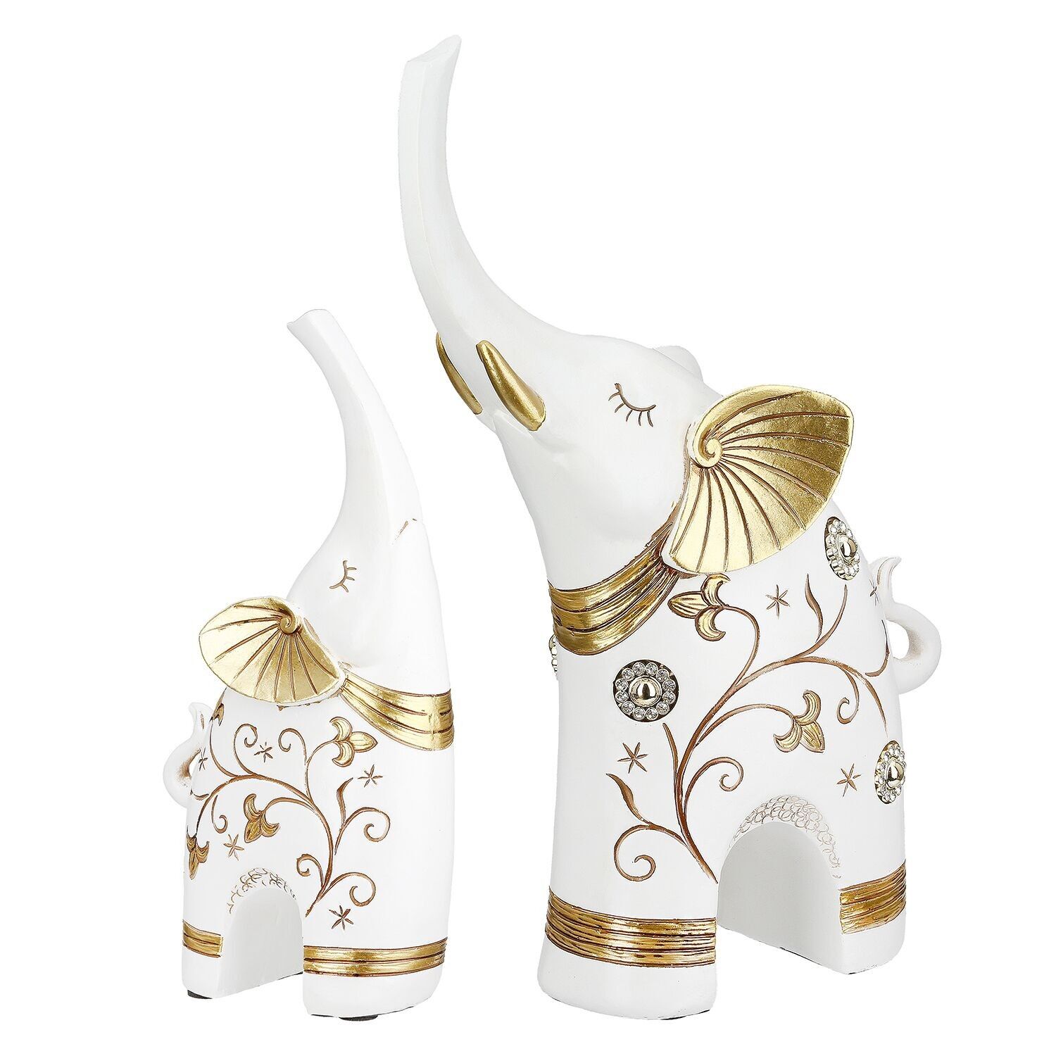2 pezzi Set figura elefante rubino, H.25 cm