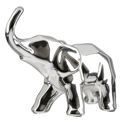 Figurina di elefante tagliente, argento H.26,5 centimetri