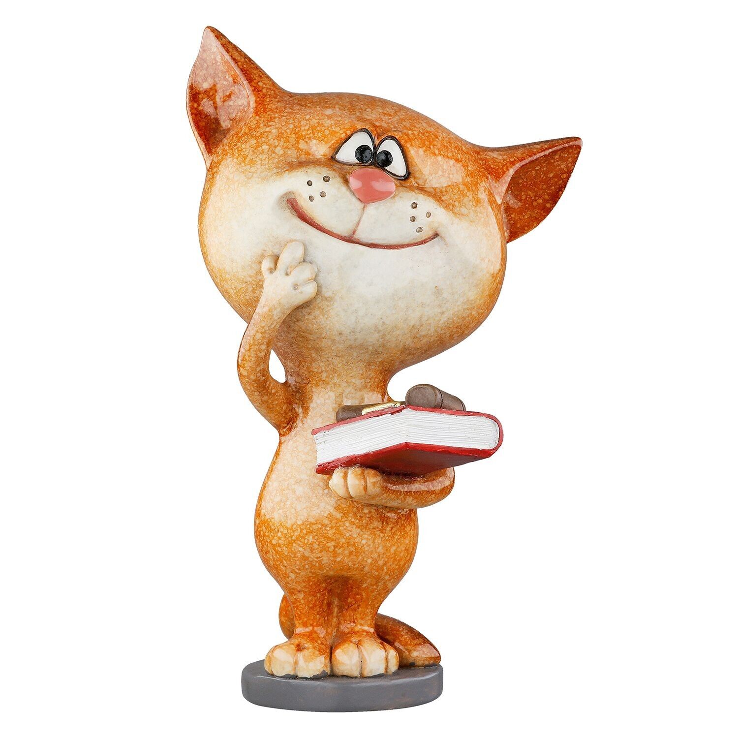 Giudice gatto figurina, arancione lucido H.13,5 centimetri