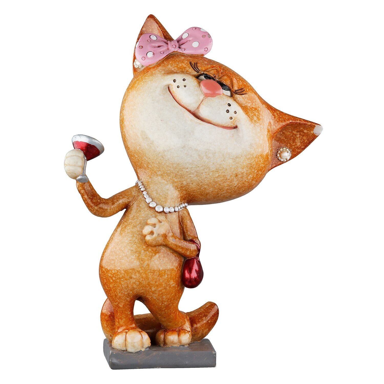 Figurina Cat Lady, grigio lucido H.13,5 centimetri