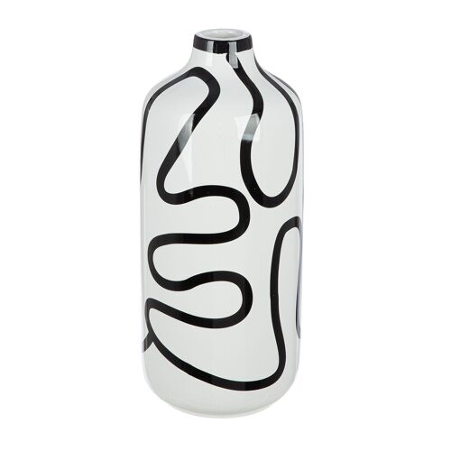 Flaschenvase  curved line, weiß H.30 cm