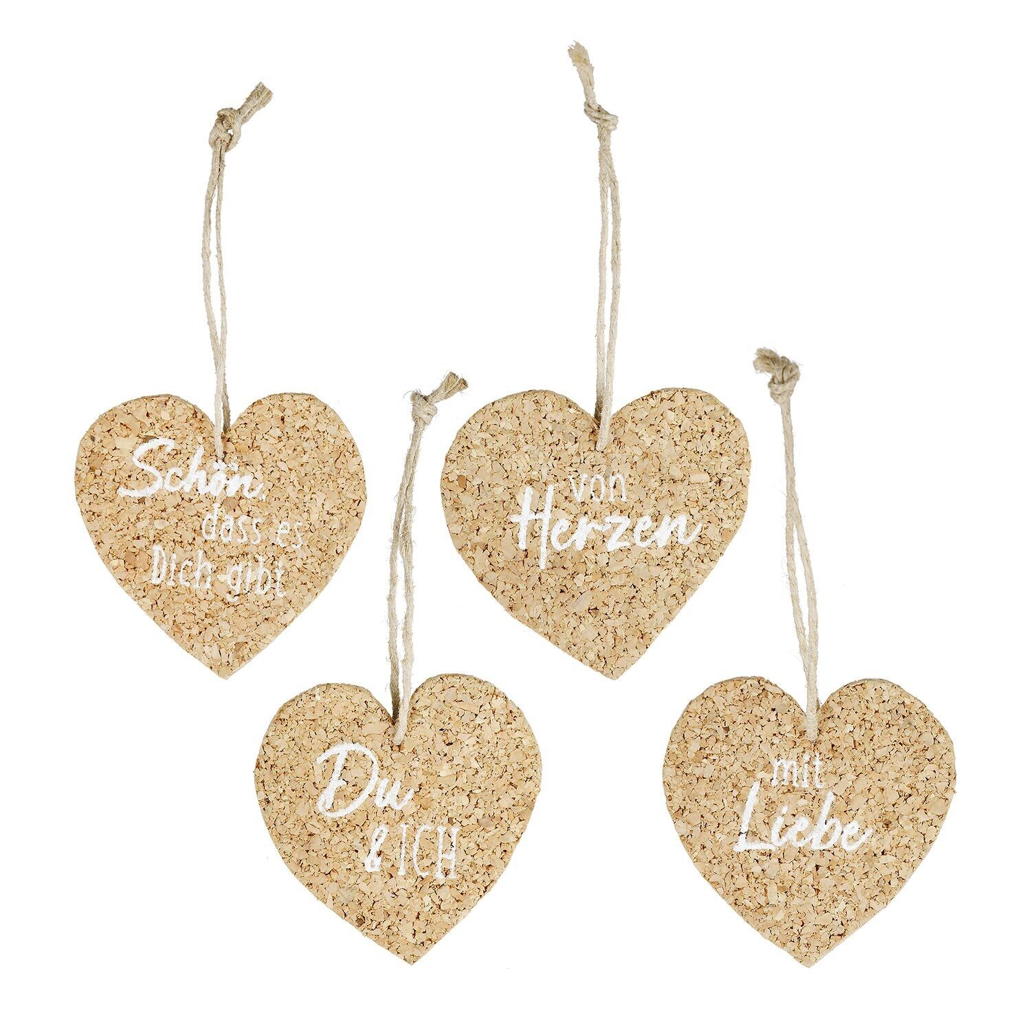 Geschenk-Anhänger Herz Hjerte4fach sortiert, H.5,5 cm