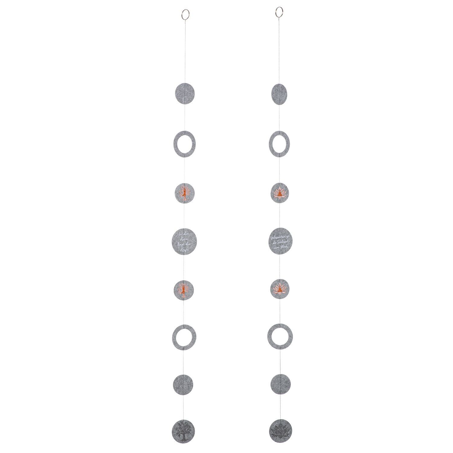 Garland round Namaste 2-fold assorted,H.130 cm