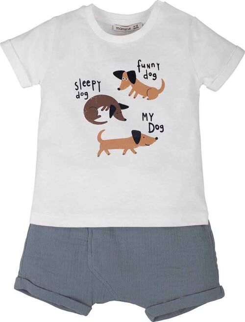 Jungen Set 2 tlg. -doggi weiss