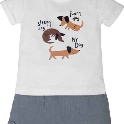 Jungen Set 2 tlg. -doggi weiss